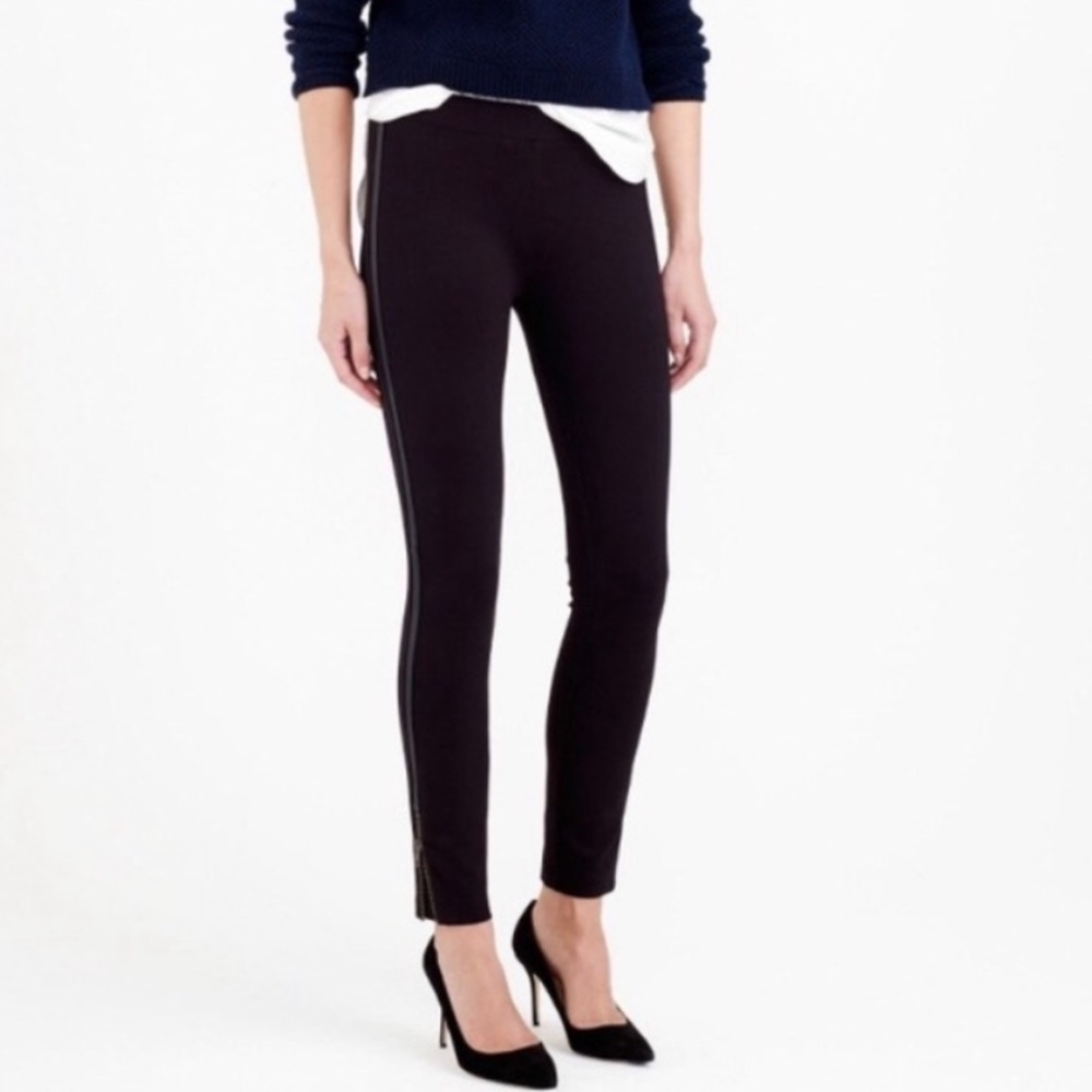J. CREW  LEATHER STRIPED TUXEDO PANTS